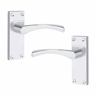 1 Set Victorian Scroll Astrid Door Sets with 3" HInges & Latch 120 x 40mm Polished Chrome