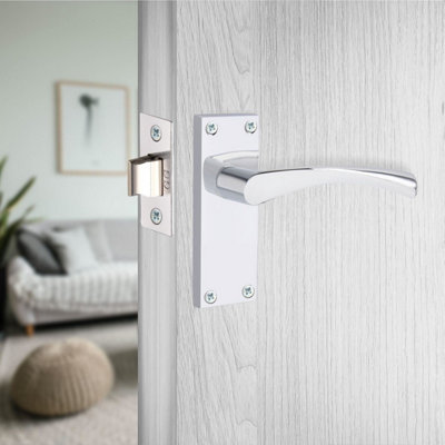 1 Set Victorian Scroll Astrid Door Sets with 3" HInges & Latch 120 x 40mm Polished Chrome