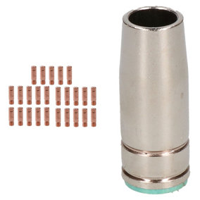 1 shroud & 25 x 1.0mm Contact Tips MIG Welding Binzel Style Euro Torch MB25