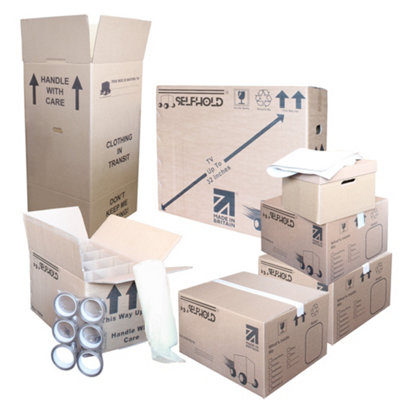 1 to 2 Bedroom House Moving / Storage Kit 20 Boxes, Bubble Wrap, Buff ...