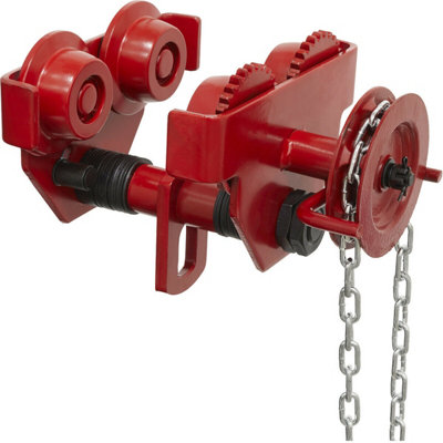 1 Tonne Geared Trolley Beam Mounted Lifting Point IBeam RSJ Trolley DIY at B&Q