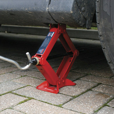 1 Tonne Heavy Duty Scissor Jack with Handle - Smooth Car Thread Lift Tool