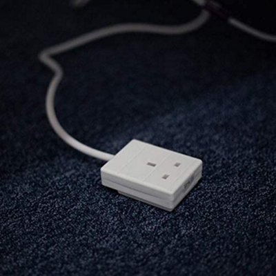 1 Way Extension Lead 5 Metre Gang Cable 13a Amp Electrical White Mains Adapter New Uk Plug 3 Pin Socket Outlet