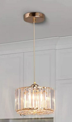 1 Way Kitchen Island Glass Ceiling Hanging Light Pendant Lamp Gold