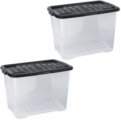 1 x 100 Litres Clear Transparent Base Curve Storage Container With ...