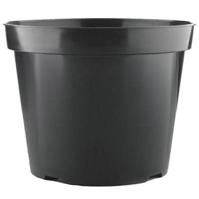 1 x 10L Round Black Plant Pots For Growing Garden Plants & Herb Outdoor Growers