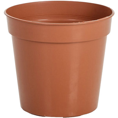 1 x 10L Round Terracotta Plant Pots For Growing Garden Plants & Herb Outdoor Growers