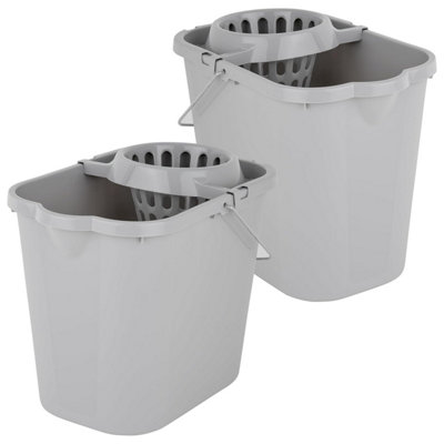 1 x 12L Mop Bucket & Wringer Multi Surface Plastic Bucket With Handle