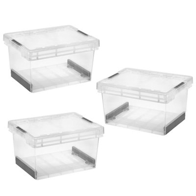 1 x 15L Clear Ultra Resistant Modular Plastic Storage Container With ...