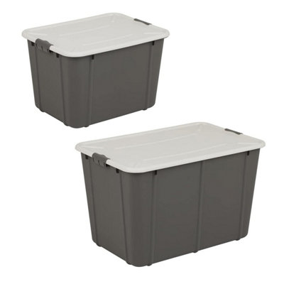 1 x 16 Litre Strong Grey Organic Reinforced Stackable Storage Container ...