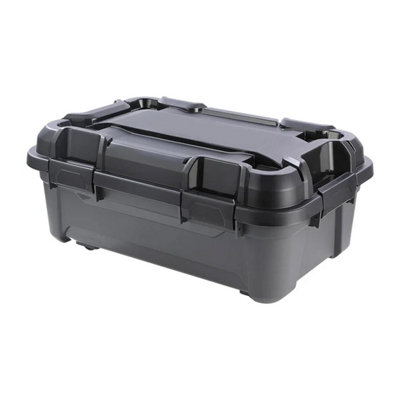 1 x 18 Litre Indoor Outdoor Heavy Duty Black Storage Bunker Trunk Ideal For DIY Use Tradesman & Handyman