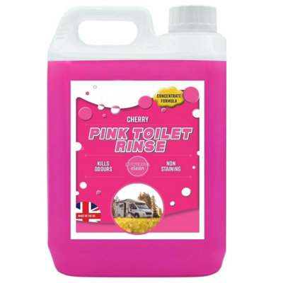 1 x 2.5L Pink Toilet Rinse Disinfectant Bottles For Caravans, Motorhome & Portable Toilets