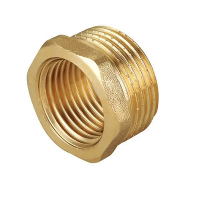 1 x 3/4 Inch Brass Hexagon Reducing Bush Male to Female Pipe Fittings ...