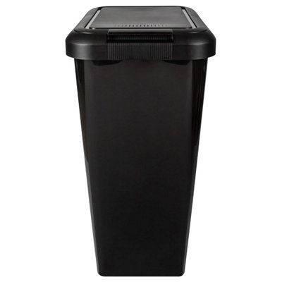 1 x 45L Tall Moda Swing & Lift Bin Black With Special Lid For Rubbish & Waste