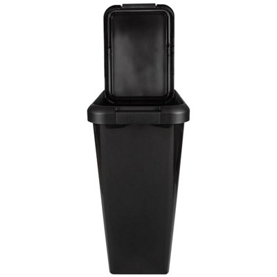 1 x 45L Tall Moda Swing & Lift Bin Black With Special Lid For