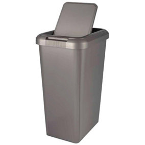 1 x 45L Tall Moda Swing & Lift Bin Platinum With Special Lid For Rubbish & Waste