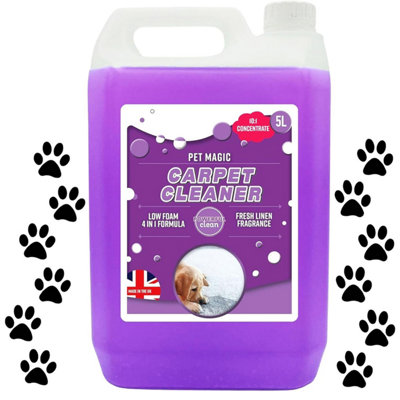 1 x 5 Litre Pet Carpet Cleaning Shampoo Solution Tough On Dog Stains Removes Odour