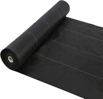 1 x 50 m / 3.2 x 164 ft Weed Control Membrane, Weed Control Woven Fabric, Ground Cover Sheet, 100 GSM, UV Stabilised