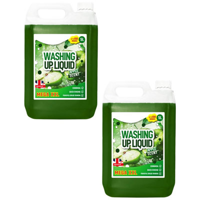 1 x 5L Apple Scented Mega Washing Up Liquid Powerful Detergent For ...
