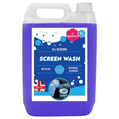 1 x 5L Blue 5:1 Concentrated Effective Vehicle Screen Wash With Streak Free Finish