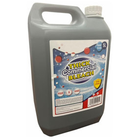 1 x 5L Extra Strong Thick Commercial Bleach For Sanitisation & Disinfection Of Toilets, Sinks & Drains