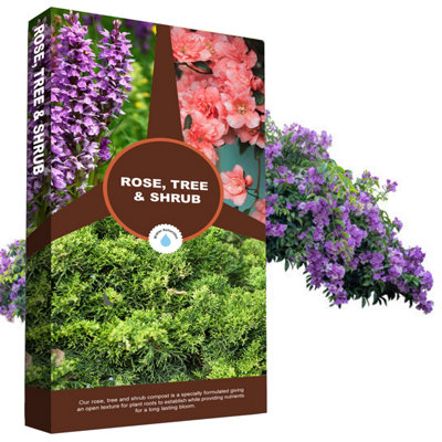 1 x 60L Rose Tree & Shrub Compost Bag Ideal For Small To Large Plants Promotes Stronger Root Growth