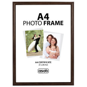 1 x ASAB A4 Photo Frame - DARK BROWN WOODEN EFFECT
