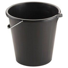 1 x Black 14 Litre Plastic Water Storage Cement Mixing Buckets