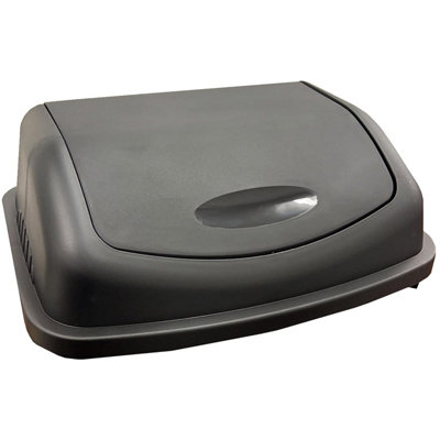 1 x Black 25 Litre Home Kitchen Office Plastic Waste Bin With Swing Lids - 3
