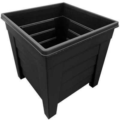 1 x Black Grosvenor Square 33cm Flower Plant Pot For Home, Garden & Patios