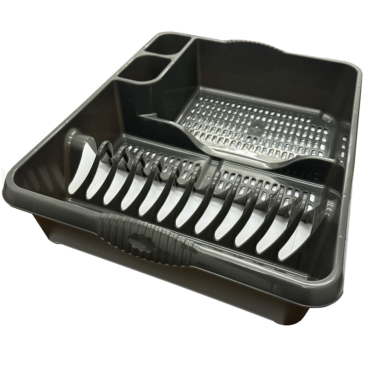 1 x Black Large Dish Drainer Counter Rack With Integral Handles 1 x Black Large Dish Drainer Counter Rack With Integral Handles