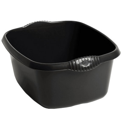 1 x Black Rectangular Washing Up Bowl Ideal For Washing Dishes - 3