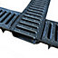 1 x Black Ultra Low Profile Shallow Flow Drain Plastic Grating 50mm Deep x 1m Length x 125mm Width Drainage Channel