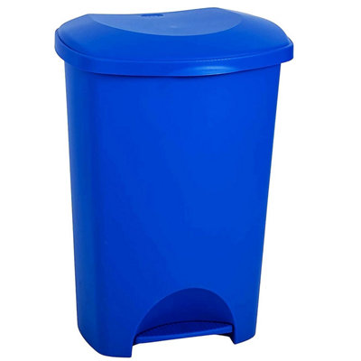 1 x Blue 50L Recycling Commercial Medical Utility Waste Trash Pedal Bin With Hands Free Foot Pedal Operation