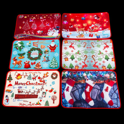 1 x Christmas Doormat Christmas Theme Printed Soft Anti-Slip Floor Mats Rugs Merry Christmas Indoor Outdoor Entrance Bathr