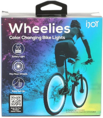 1 x Colour Changing Bike Wheel Light Battery Powered Multicoloured LED Light Tube Bicycle Safety Lighting