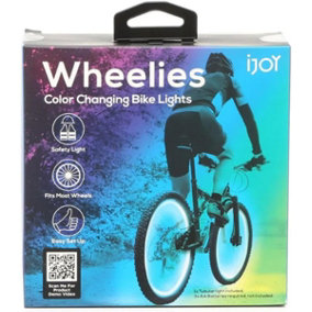1 x Colour Changing Bike Wheel Light - Battery Powered Multicoloured LED Light Tube Bicycle Safety Lighting - Fits Most Wheels