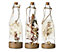 1 x Decorative Light Up Bottle With Artificial Flowers Micro Warm White LEDs 24cm