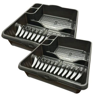 1 x Dish Drainer Rack Strong Kitchen Counter Large Plastic Cutlery Rack ...