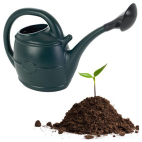 1 x Easy To Use 13 Litre Green Watering Can With Rose Head  Ideal For Everyday Gardening Tasks