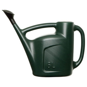 1 x Green 6 Litre Garden Watering Can With a Detachable Rose Head Sprinkler & Durable Handle