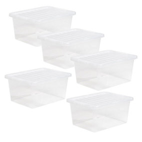 1 x Heavy Duty Multipurpose 12 Litre Home Office Clear Plastic Storage Container With Lid