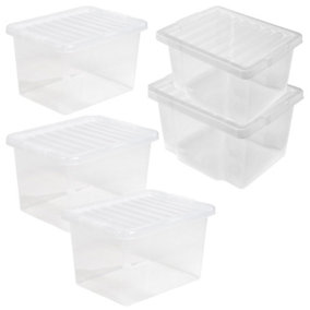 1 x Heavy Duty Multipurpose 20 Litre Home Office Clear Plastic Storage Container With Lid