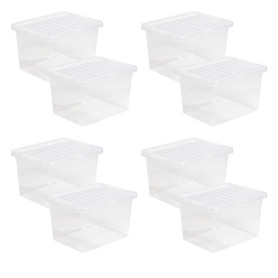 1 x Heavy Duty Multipurpose 27 Litre Home Office Clear Plastic Storage ...