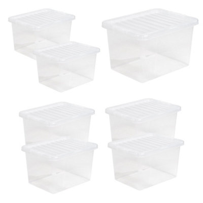 1 x Heavy Duty Multipurpose 27 Litre Home Office Clear Plastic Storage Container With Lid