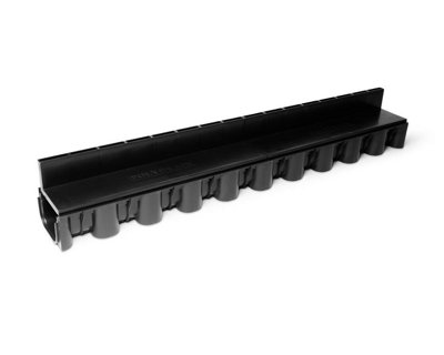 1 x Heavy Duty PVC Shallow Flow Brick Slot Drain Channel Drainage 1m Length  Plus 2x Endcaps 1x End Outlet 110mm & 1x Body Outlet