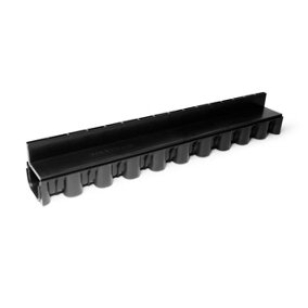 1 x Heavy Duty PVC Shallow Flow Brick Slot Drain Channel Drainage 1m Length  Plus 2x Endcaps 1x End Outlet 110mm & 1x Body Outlet
