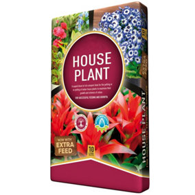 1 x House Plant Compost 40 Litres (4 x 10 Litres) Ideal For House Plants With Added Nutrients For Healthy Leaves & Plants