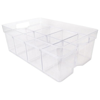 1 x Large (55x35x12.5cm) Stackable Modular Adjustable Plastic ...