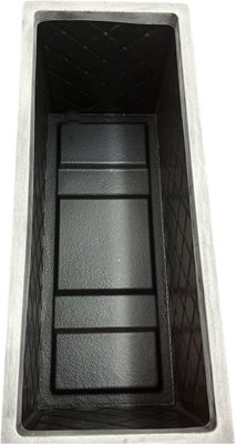 1 x Lazio Trough 70cm Long Rectangular Pewter Grey Plastic Garden Flower Plant Pot - 3